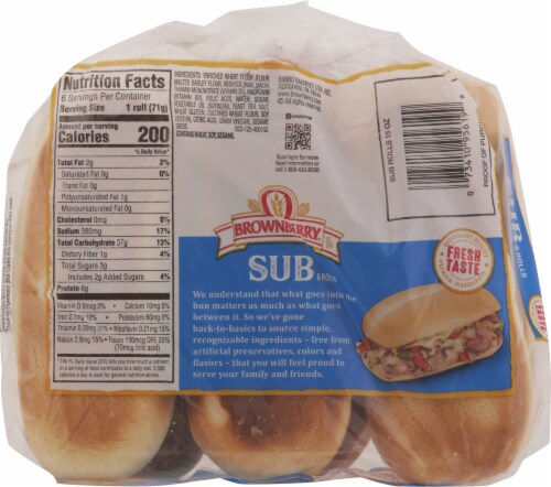 Brownberry® Sub Sandwich Rolls Perspective: back
