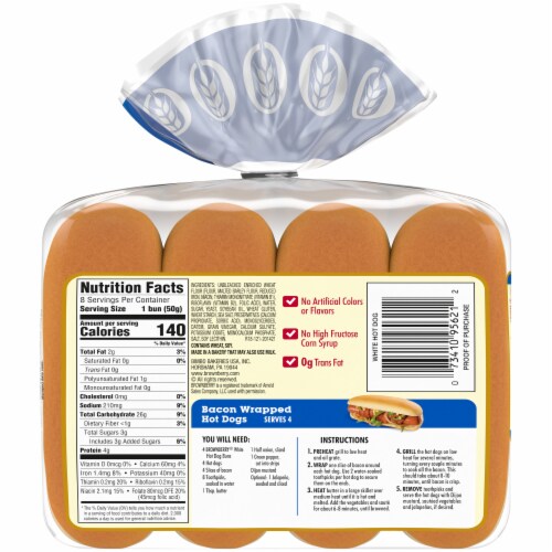 Brownberry® Country White Hot Dog Buns Perspective: back