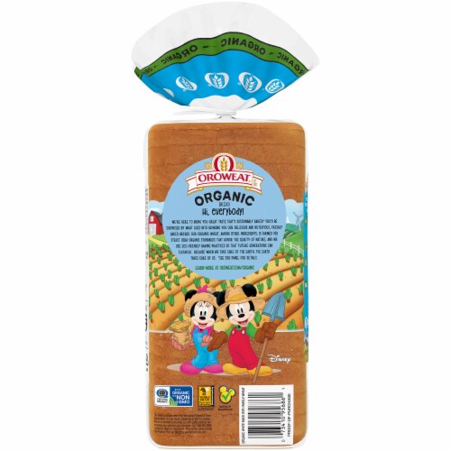 Oroweat® Organic White Made with Whole Wheat Bread Perspective: back