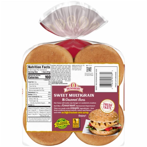 Brownberry® Restaurant Style Sweet Multigrain Hamburger Buns Perspective: back