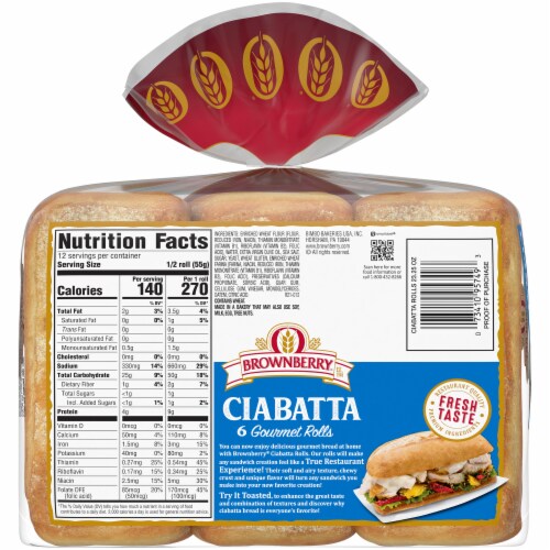 Brownberry® Gourmet Ciabatta Buns Perspective: back