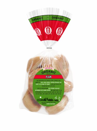 Oroweat Organic Plain Mini Bagels Perspective: back