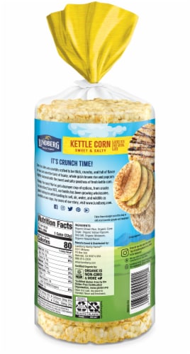 Lundberg Organic Kettle Corn Whole Grain Rice Cakes Perspective: back
