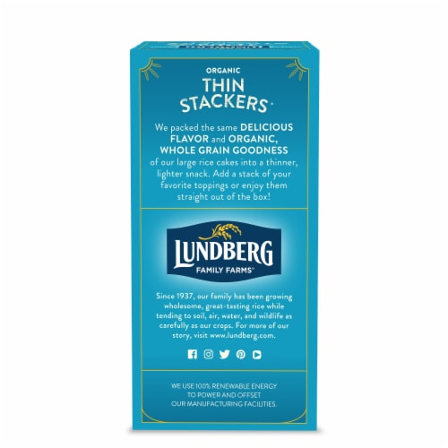 Lundberg Family Farms® Organic Lightly Salted Thin Stackers® Brown Rice Puffed Grain Cakes Perspective: back