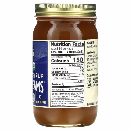 Lundberg Family Farms® Sweet Dreams® Organic Brown Rice Syrup Perspective: back
