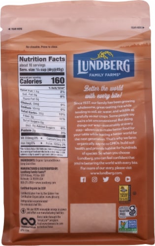 Lundberg Family Farms® Organic Sprouted Brown Basmati Rice Perspective: back