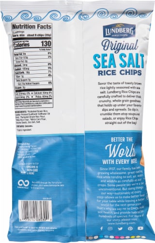 Lundberg® Sea Salt Rice Chips Perspective: back