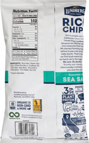 Lundberg® Sea Salt Rice Chips Perspective: back