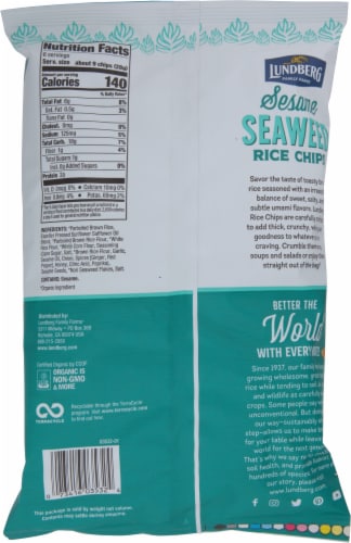 Lundberg® Organic Sesame Seaweed Rice Chips Perspective: back