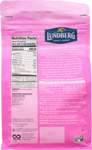 Lundberg California White Jasmine Gourmet Rice Perspective: back