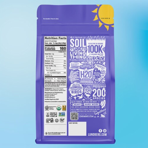 Lundberg Family Farms® Organic California Brown Jasmine Gourmet Rice Perspective: back