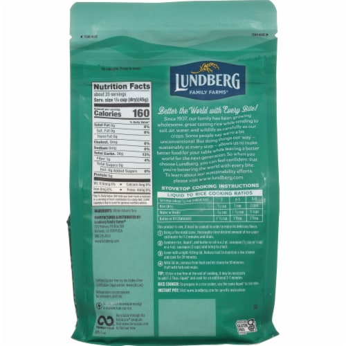 Lundberg White Arborio Gourmet Rice Perspective: back