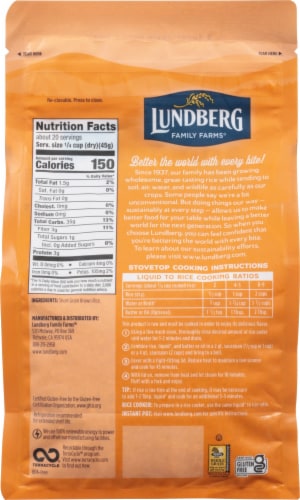 Lundberg Short Grain Brown Rice Perspective: back
