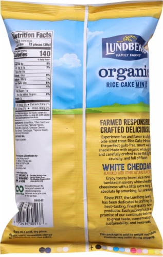 Lundberg Family Farms Organic Gluten-Free White Cheddar Rice Cake Minis Perspective: back