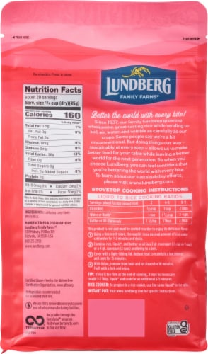 Lundberg Family Farms® Sustainable California White Basmati Gourmet Rice Perspective: back