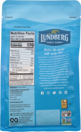 Lundberg® Family Farms Organic California White Basmati Rice Perspective: back