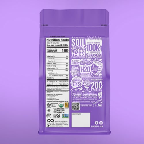 Lundberg Family Farms® Regenerative Organic Black Pearl Rice Perspective: back