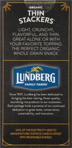 Lundberg Family Farms® Organic Thin Stackers Cracked Black Pepper Rice Cakes Perspective: back