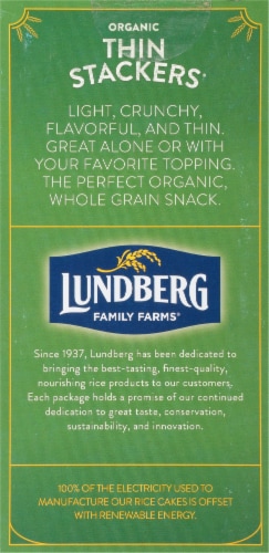 Lundberg Family Farms Organic Thin Stackers Basil & Thyme Rice Cakes Perspective: back