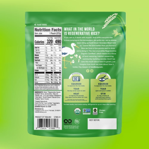 Lundberg Family Farms® Organic 90-Second Cilantro Lime Rice Pouch Perspective: back