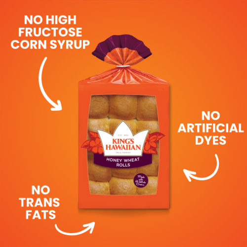 King's Hawaiian® Honey Wheat Dinner Rolls Perspective: back