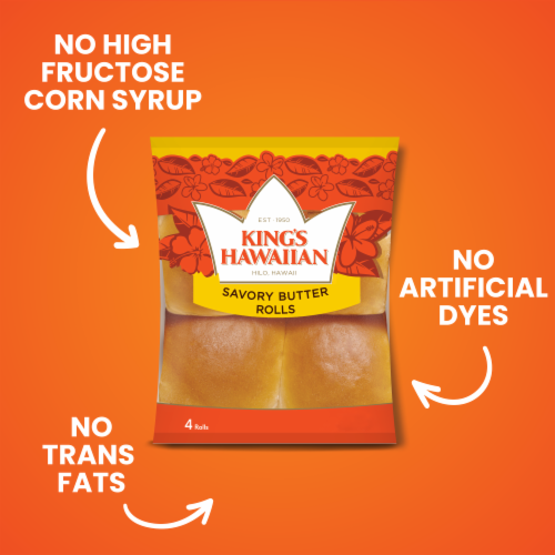 King's Hawaiian® Savory Butter Rolls Perspective: back