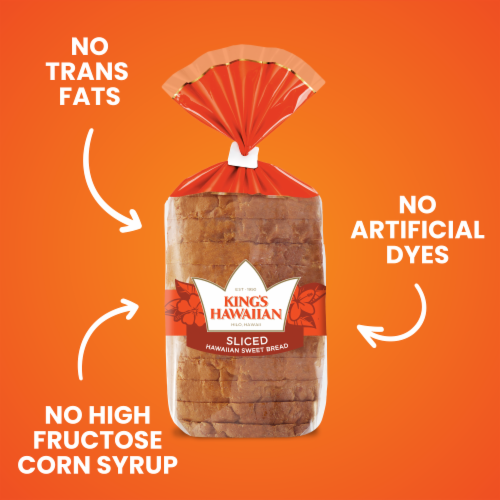 King's Hawaiian® Original Sliced Hawaiian Sweet Bread Perspective: back