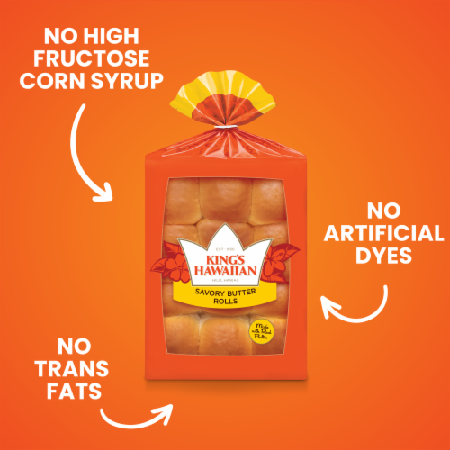King's Hawaiian® Savory Butter Dinner Rolls Perspective: back