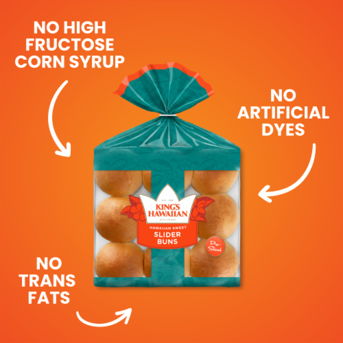 King's Hawaiian® Sweet Pre-Sliced Slider Buns Perspective: back