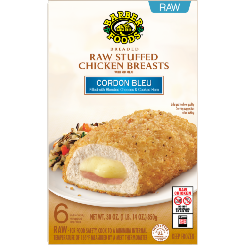 Barber Foods® Breaded Raw Stuffed Chicken Cordon Bleu Perspective: back
