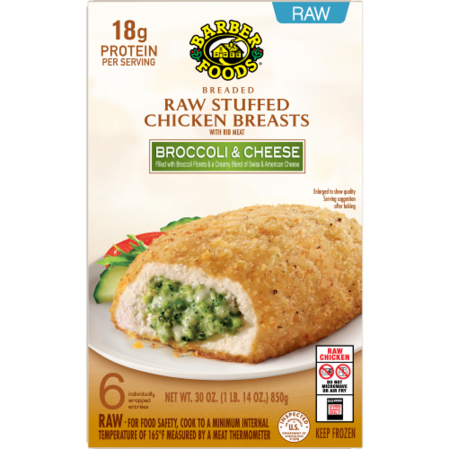 Barber Foods® Raw Breaded Broccoli & Cheese Stuffed Chicken Breasts Perspective: back
