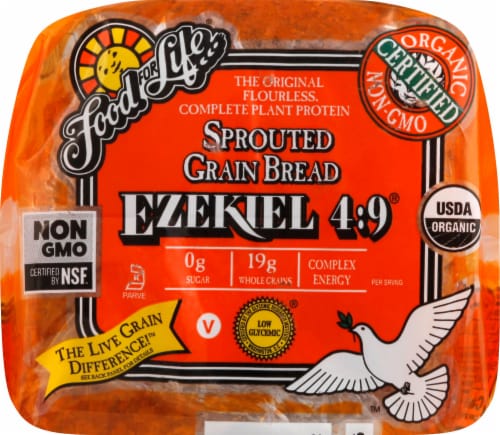 Food for Life Ezekiel 4:9 Sprouted Whole Grain Bread Perspective: back