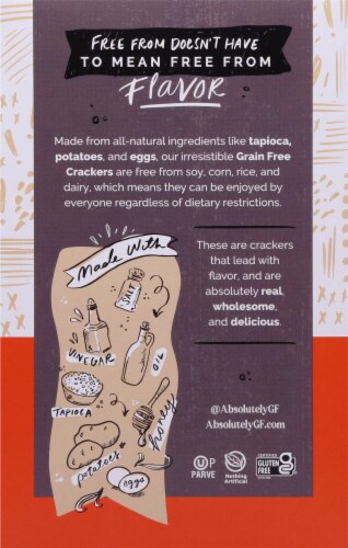 Absolutely® Gluten Free Cracked Pepper Crackers Perspective: back