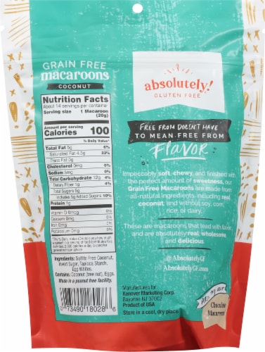 Absolutely® Gluten Free Grain Free Coconut Macaroons Perspective: back