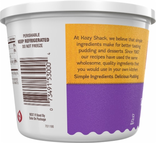 Kozy Shack Tapioca Pudding Tub, Gluten Free Dessert Perspective: back