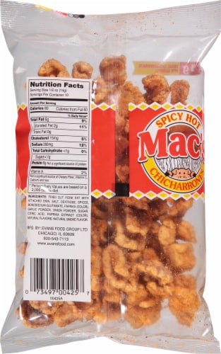 Mac's Spicy Hot Fried Pork Cracklins Perspective: back