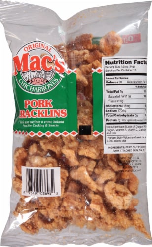 Mac's® Original Pork Cracklins Perspective: back