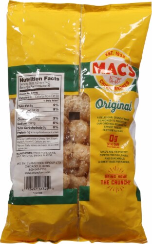 Mac's® Original Fried Pork Skins Perspective: back
