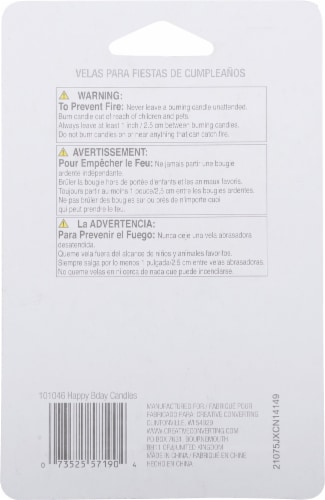 James Paul Products Happy Birthday Candles Perspective: back