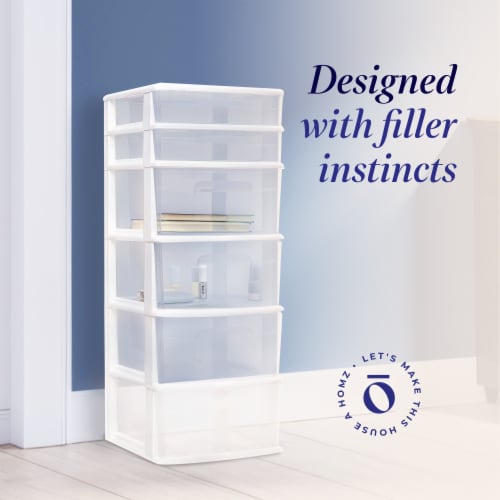 Homz 6-Drawer Medium Cart Perspective: back