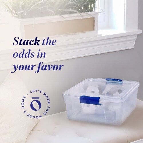 Homz 15.5 Quart Heavy Duty Modular Stackable Storage Containers, Clear, 8  Pack, 1 Piece - QFC