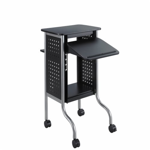 Safco Scoot Presentation Cart 21-1/2 x30-1/4 x40-1/2  Black 8945BL Perspective: back