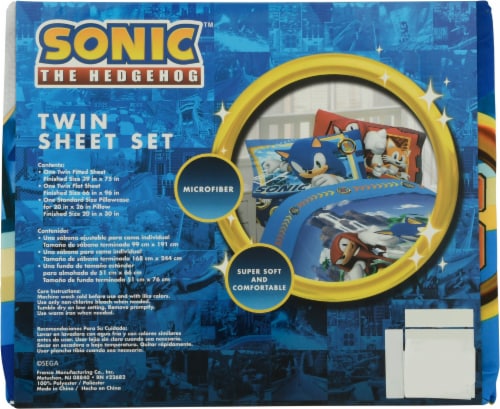 SEGA Sonic The Hedgehog Sonic On the Move Sheet Set - 3 Piece Perspective: back