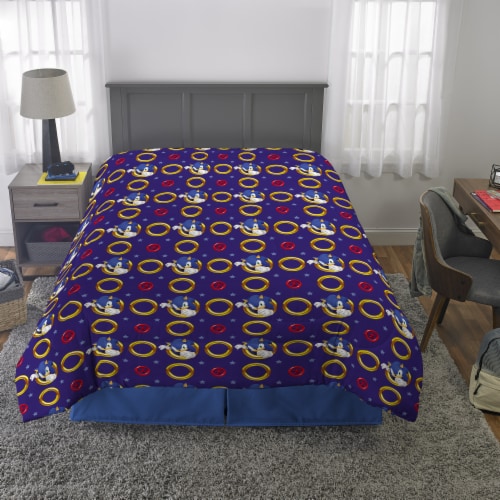 SEGA Sonic the Hedgehog Sonic On the Move Comforter Perspective: back