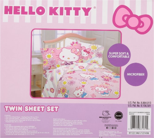 Hello Kitty Rainbow Garden Twin Sheet Set Perspective: back