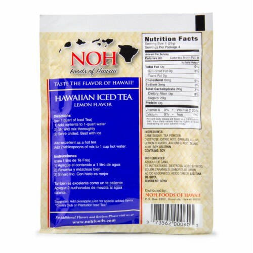 NOH Foods of Hawaii Hawaiian Lemon Iced Tea Perspective: back