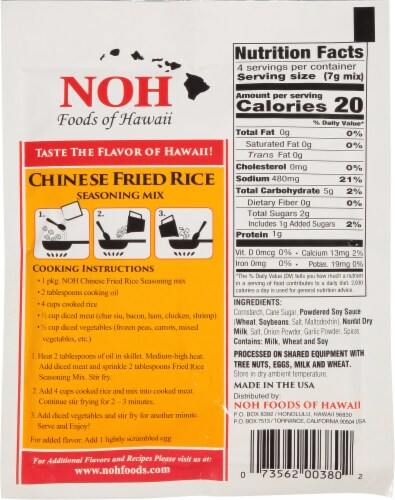 NOH Chinese Fried Rice Seasoning Mix Perspective: back