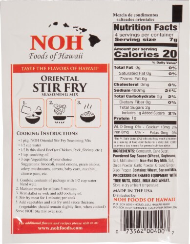NOH of Hawaii Oriental Stir Fry Seasoning Perspective: back