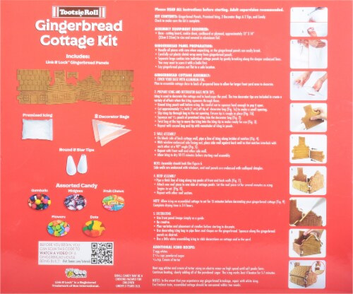 Bee® Candy Holiday Tootsie Roll® Gingerbread Cottage Kit Perspective: back