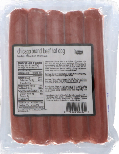 Klement's Chicago Style Jumbo Beef Franks Perspective: back